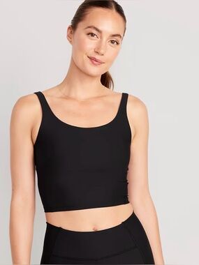 Old Navy Active Black PowerSoft Longline Sports Bra - Women’s XS